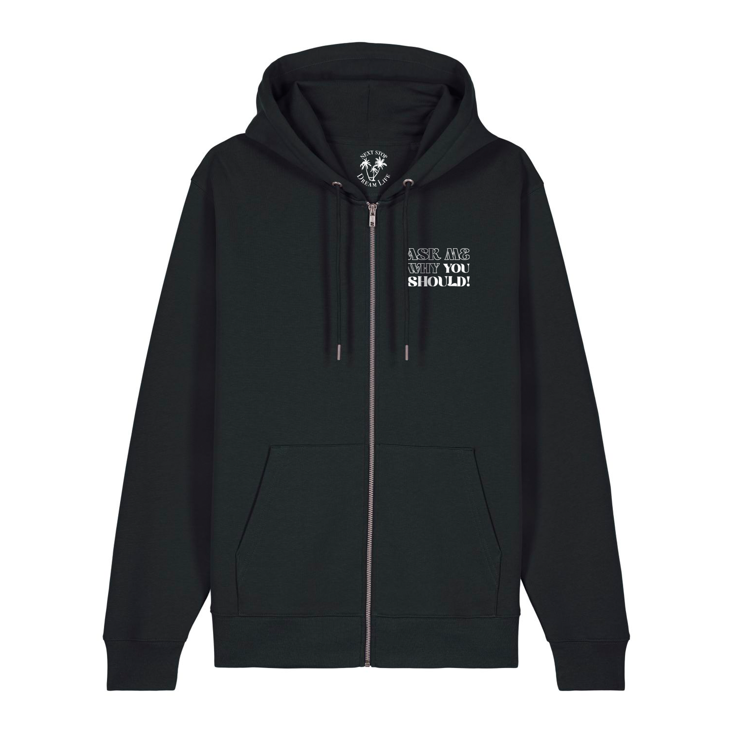 Unisex Zipper WHY DON'T YOU black