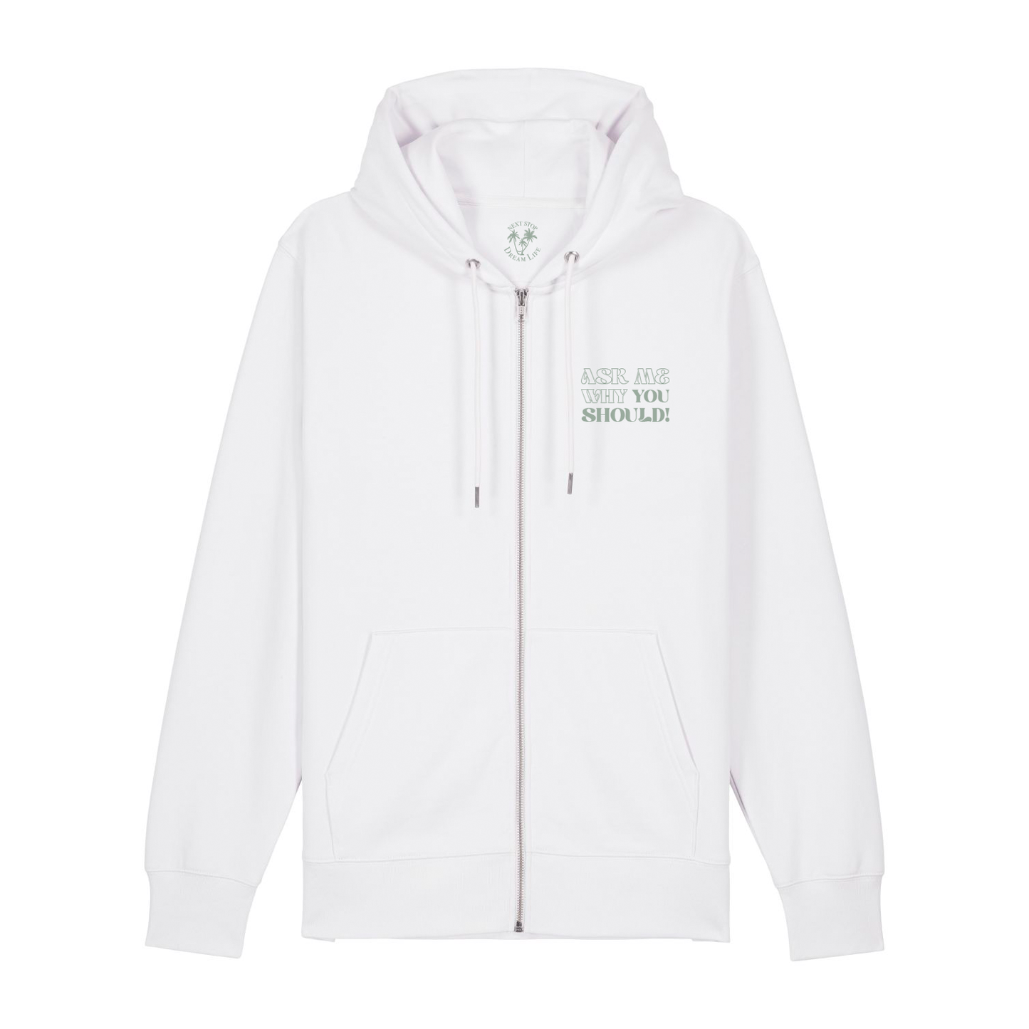 Unisex Zipper WHY DON'T YOU white